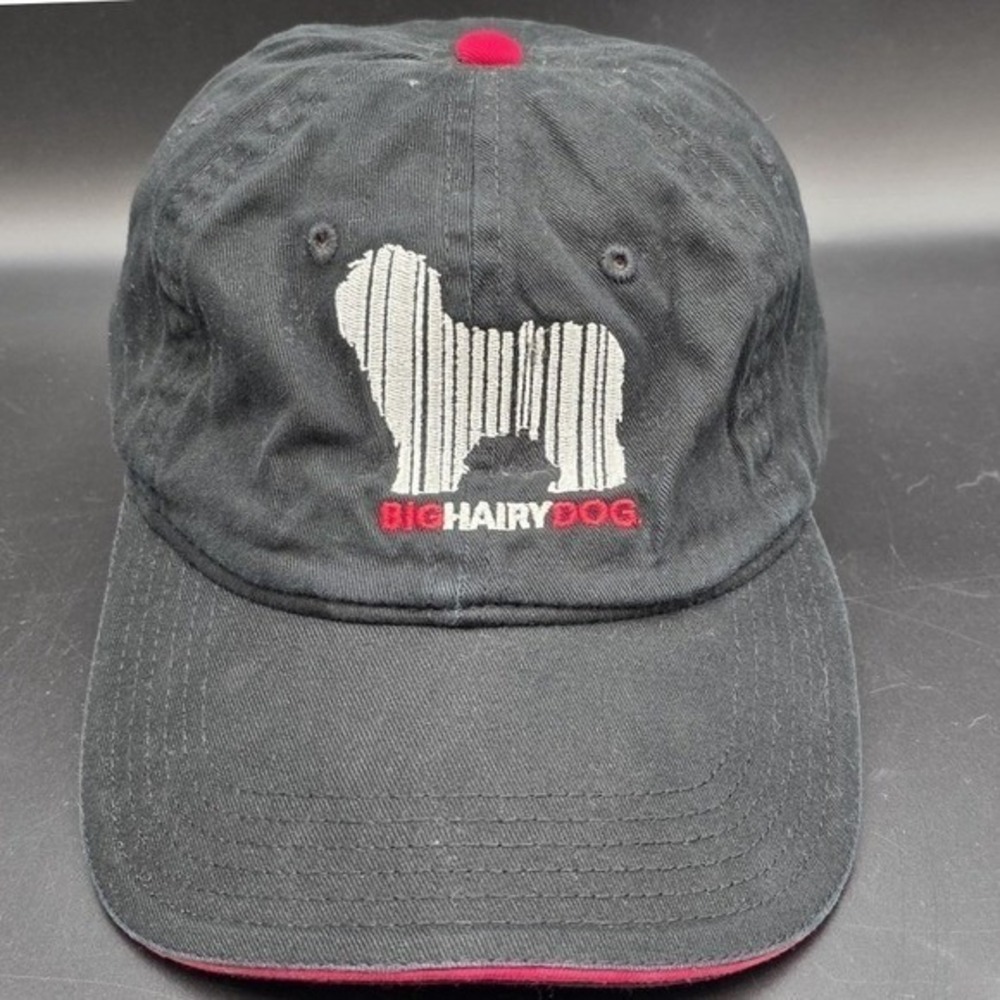 Otto Big Hairy Dog Black Red Embroidered Baseball Cap Hat 22-688 Adjustable OSFM